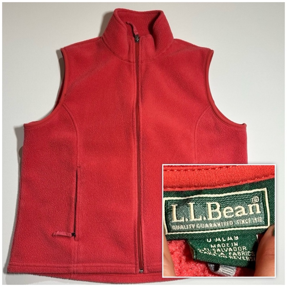 L.L. Bean Woman’s Fleece Polartec Mountain Zipper Vest - Large; Pink